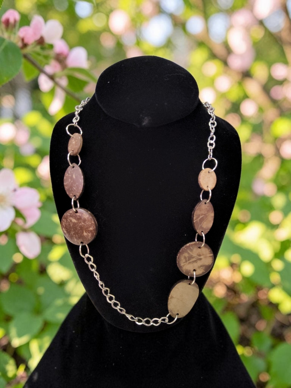 10 / $10 Handcrafted Brown Stone Link Necklace